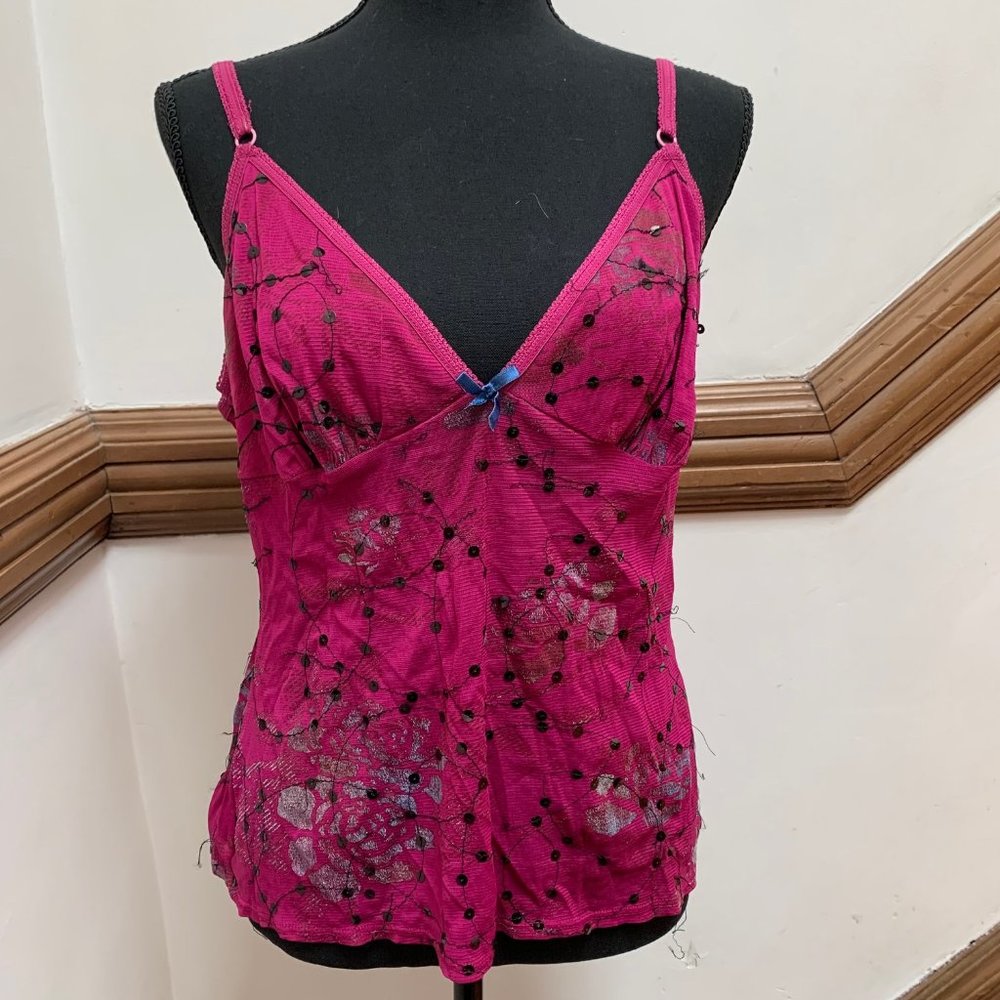 Cacique Mangenta  Sheer Lingerie Top
